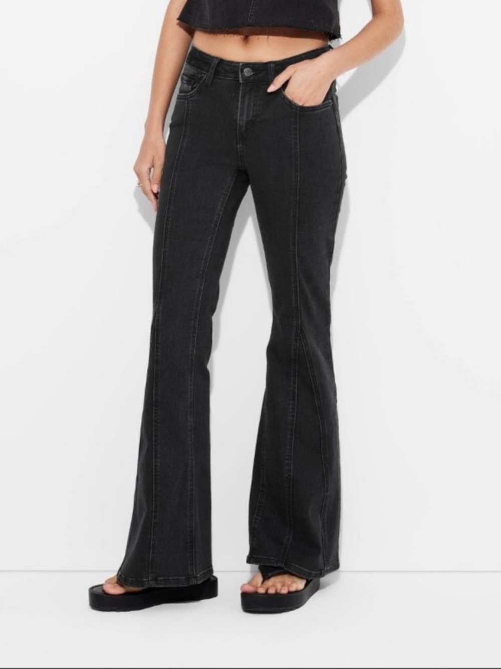 Wild Fable High Rise Flare Jeans Black Sz 6